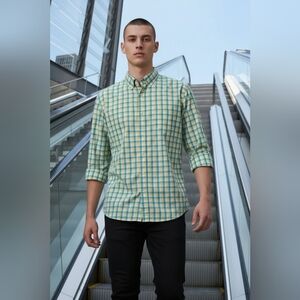 Jcrew Men's Size Large Slim Flex Washed Button Up Shirt Casual Wear